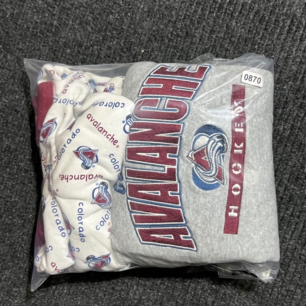 Vintage Colorado Avalanche Romper Set Kids 12M Grey White NHL Hockey - Picture 10 of 10